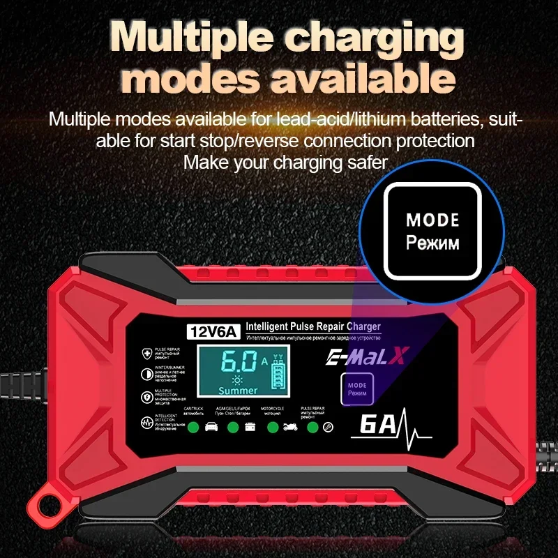 New 12V 6A  LiFePO4 14.6V Smar - Agm Deep Cycle Battery ulasan dan harga