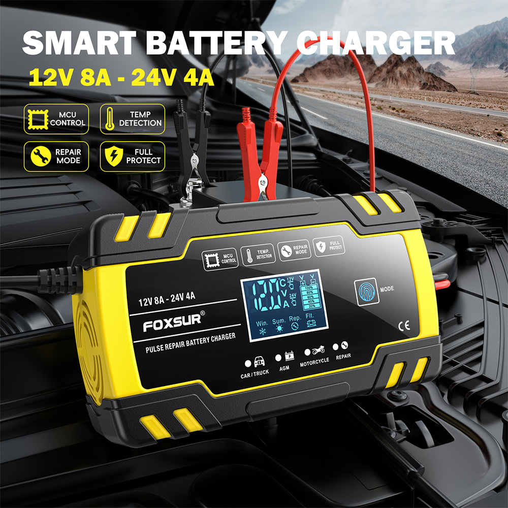 FOXSUR FBC122408D 12V 8A 24V 4 - Agm Deep Cycle Battery ulasan dan harga